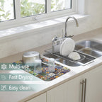 Dish Drying Mat for Kitchen Counter 2 Pack - Image 2