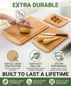 Greener Chef Luxury XL Bamboo Cutting Board Set of 3 - Image 4