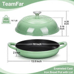 TeamFar Cast Iron Bread Dutch Oven, 6 Qt Enameled Dutch Oven Pot - Image 2