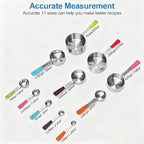Bopei Measuring Cups and Spoons Set Stainless Steel 11 Piece - Image 2
