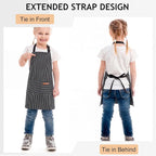 2 Pack Stripes Kids Apron, Kids Cooking Aprons - Image 6