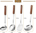 FJNATINH Stainless Steel Wok Spatula, Slotted Spatulas, Skimmer Ladle Tool Set - Image 3
