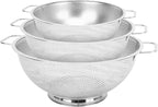 3PCS Colander for Kitchen, 3QT & 4QT & 5QT, Stainless Steel Colander Strainer by Kteniy