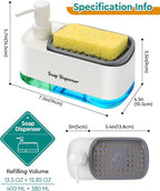 Kitchen Dish Soap Dispenser Set，Dish and Hand Soap Dispenser - Image 6