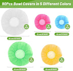 90Pcs Reusable Elastic Food Bowl Storage Covers, Sublaga Bowl Covers, Variety - Image 2