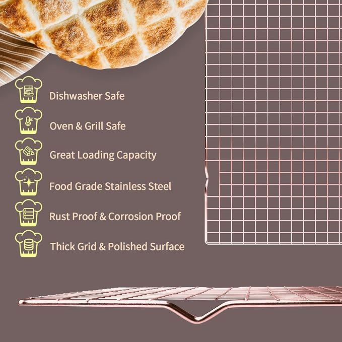 Briout Cooling Rack for Baking, Thick Wire Cookie Rack for Cooking, Oven Safe - Image 2