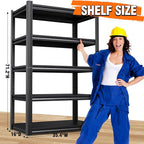 71" Hx35 Wx16 DMetal Garage Shelving-2500LBS 5 Tier Storage Shelves, Adjustable - Image 3
