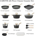 CAROTE 26Pcs Pots and Pans Set, Nonstick Cookware Sets, Granite Induction - Image 2