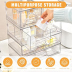 Stebopum 3 Pack Stackable Storage Drawers Clear Acrylic Organizer Makeup - Image 4