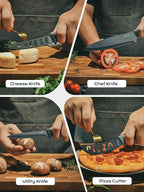 EUNA Knife Block Set, German High-Carbon Stainless Steel Knife Sets - Image 7