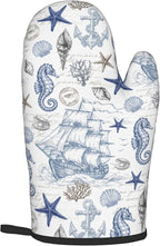 Navy Blue Oven Mitts and Pot Holders Sets Summer Beach Starfish Seashell Oven - Image 8