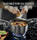 KOCH SYSTEME CS Hybrid Nonstick Stainless Steel Sauce Pan 3QT, Tri-ply - Image 4