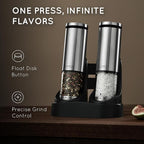Flendy Electric Salt and Pepper Grinder Set Rechargeable, Automatic Salt and - Image 2