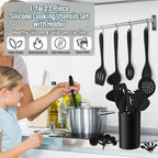 Silicone Kitchen Utensils Set, E-far 23 Pcs Black Cooking Utensils Tools - Image 6