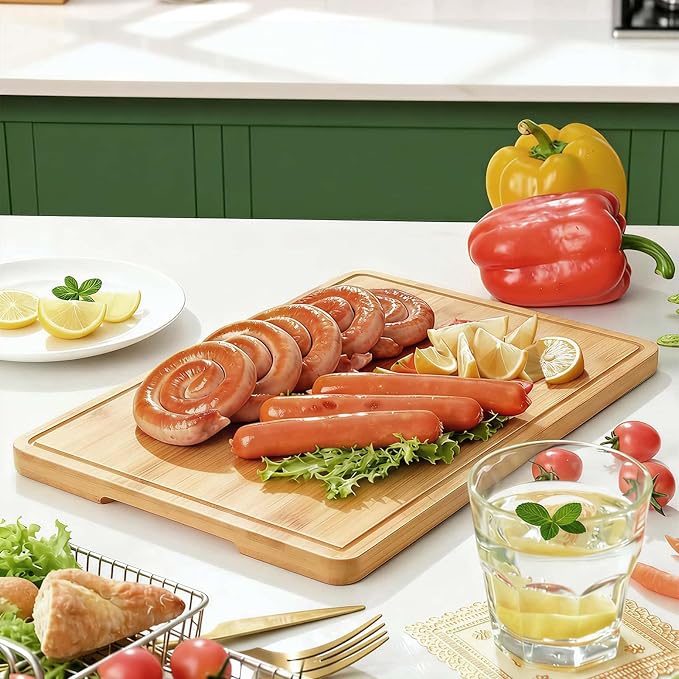 Zarler Bamboo Cutting Boards for Kitchen, 3 Piece Durable Wood Cutting Board - Image 6