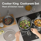 COOKER KING Stainless Steel Cookware Set, Pots and Pans Set Non Stick, Frying - Image 8