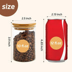 12 Packs Bamboo Qtip Holders, 10 oz Glass Round Storage Containers - Image 2