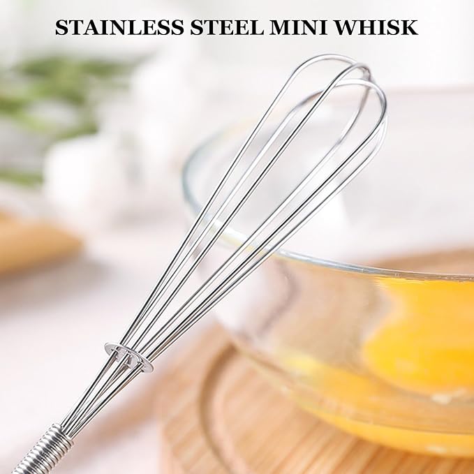 NileHome Mini Whisks Stainless Steel Whisk Set 5" 7" Kitchen Small Wisk Balloon - Image 6