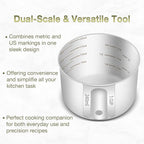 2PCS 1Cup Single Measuring Cup, Etched Inner Scale Stainless Steel Measure Scoop - Image 4