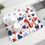 4th of July Dish Drying Mat for Kitchen Counter Patriotic Red Blue Star Love - Image 8