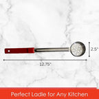 2 Ounce Slotted Stainless Steel Portion Control Ladle Spoon - Image 4
