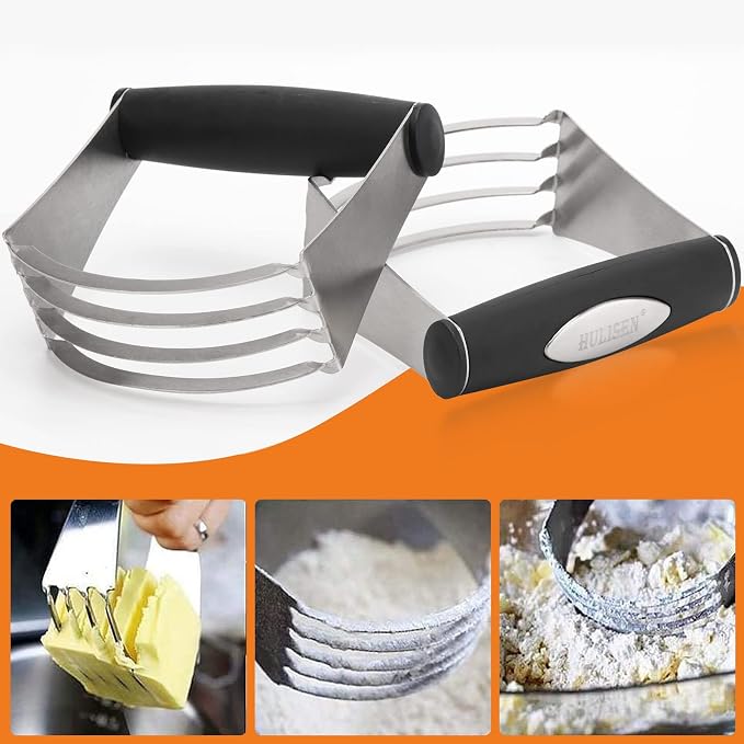 HULISEN Stainless Steel Biscuit Cutter Set, Silicone Mat, Pastry Scraper and - Image 4