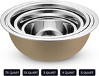 WHYSKO Stainless Steel Mixing Bowl Set, 10 Piece Stainless Steel Mixing Bowls - Image 5
