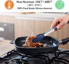 HOTEC Premium Stainless Steel Locking Kitchen Tongs - Image 2
