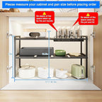 Mustorn Pots and Pans Organizer Under Cabinet, Expandable 2 Tier Under Sink - Image 7