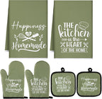 Sratte 6 Pcs Kitchen Decor Accessories Set Farmhouse Towels Pot Holders Oven by Sratte
