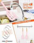 Pack of 2 Silicone Spatula, Non Stick Cooking Utensil Set Wooden Handle Kitchen - Image 4