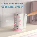Pink Paper Towel Holder Countertop, Stainless Steel, Weighted Base, Paper Towel - Image 3