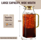2 Liter/68 oz Square Glass Pitcher - Image 2