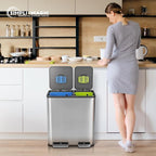 Simpli-Magic 18.5 Gallon Dual Compartment Step Trash Can – Kitchen Garbage Can - Image 9