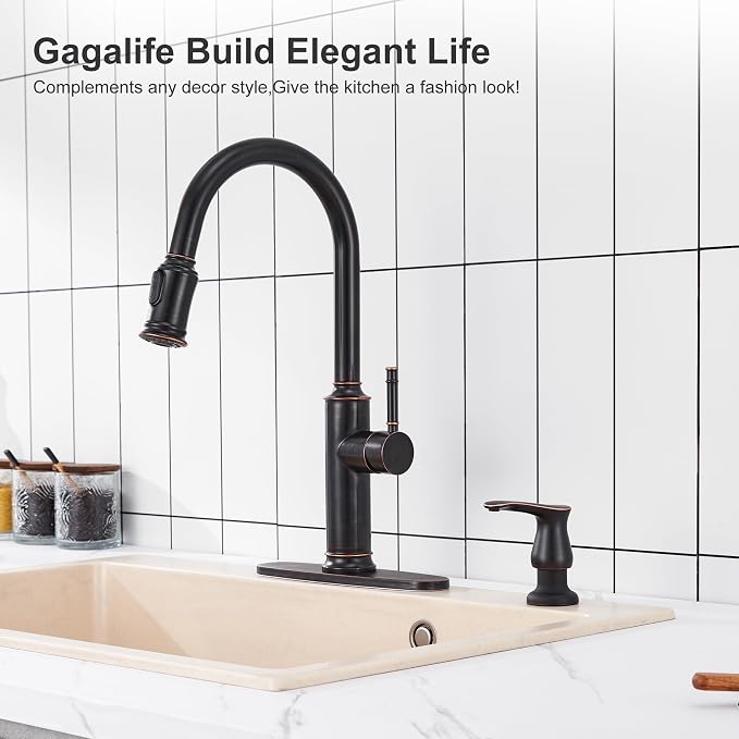 GAGALIFE Kitchen Sink Soap Dispenser Oil Rubbed Bronze, Under Sink Soap - Image 3