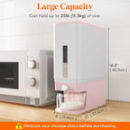 Lifewit 2 Pack Rice Dispenser 25 Lbs, Rice Storage Container Sealed Moisture - Image 3