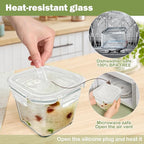 Glass Soup Containers with Lids 32 oz, 4 Cup Glass Storage Containers, Tall - Image 5