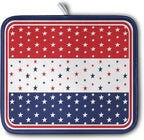 4th of July Dish Drying Mat for Kitchen Counter Patriotic Red White Blue Stars by Kwlegh
