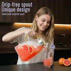 Glass Pitcher With Lid and Spout, 1.8 Liter 60 oz Glass Pitchers With Handle - Image 4