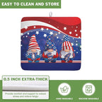 Kawani 4th of July Dish Drying Mat 16x18 Inch Spring Summer Patrioti Gnome - Image 5