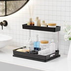 Yieach 2 Pack 10.8″ High Pull Out Under Sink Organizer, 14.5″ Deep 2 Tier Slide - Image 9