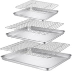 P&P CHEF 16 + 12.5 + 9 Inch Baking Sheet and Rack Set, Stainless Steel Cookie by PPCHEF