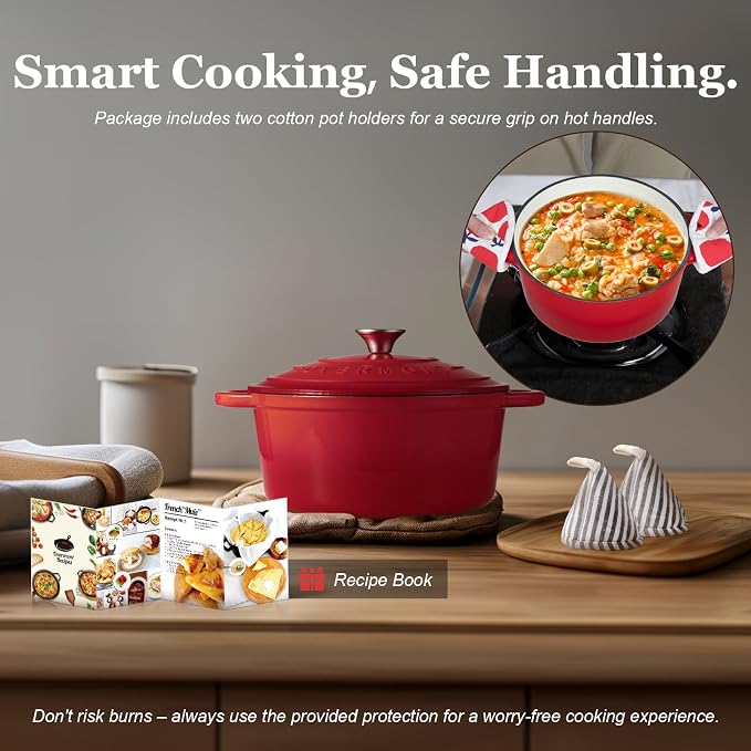 Overmont Enameled Cast Iron Dutch Oven - Image 6