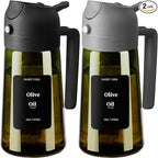 SWEET VIEW 2PCS Olive Oil Dispenser and Oil Sprayer – 16oz/470ml Glass by SWEETVIEW