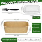 50-Pack 19oz Disposable Kraft Paper Bowls - Image 2