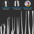 HOTEC Kitchen Tweezers Tongs Stainless Steel, Baking & Repair - Image 3