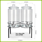 1 Gallon Beverage Dispenser 2 Pack, Stainless Steel Spigot Drink Dispenser - Image 2