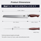SHAN ZU 10 Inch Bread Knife, Razor Sharp Sourdough Slicing Knife, Japanese High - Image 2