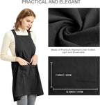ELEZAY Aprons for Women with Pockets Plus Size Comfort Cross Back No Tie Cotton - Image 4