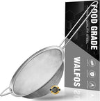 Walfos 7.8 Inch Fine Mesh Strainer, Premium Stainless Steel Colanders and by Walfos